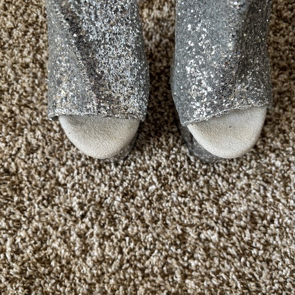 Pleaser | Women's Adore 1018G Silver Glitter Platform 7" Heels Size 8 - Picture 7 of 14